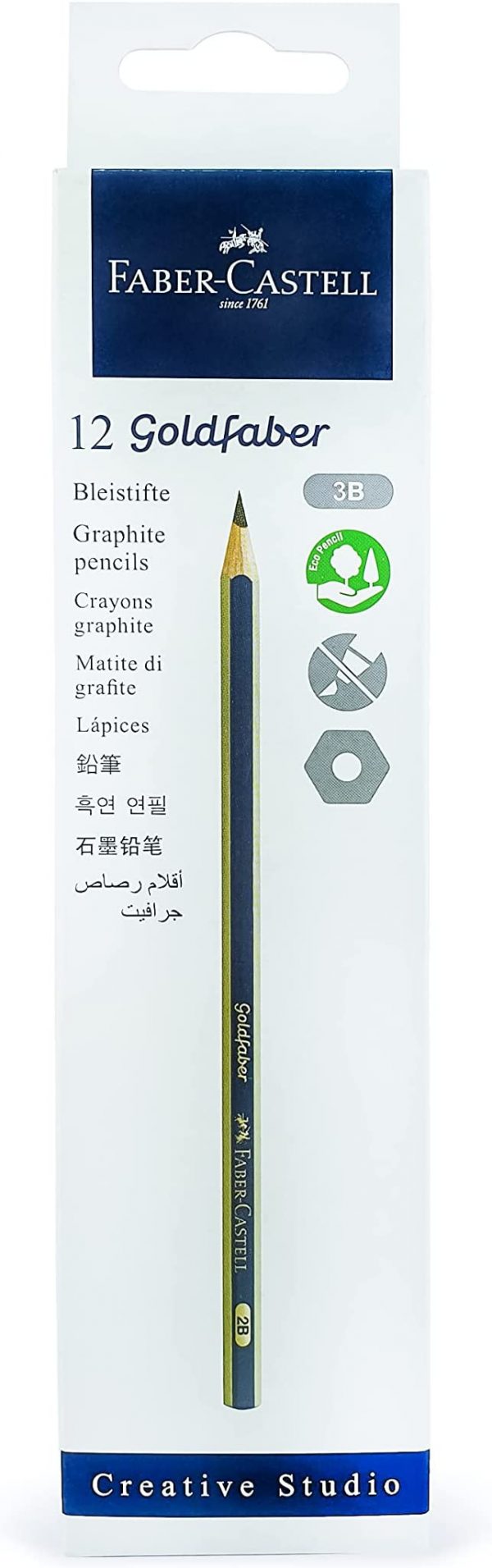 Faber-Castell Gold Faber Graphite Pencil 3B Without Eraser Tip Box Of 12Pc Brand: Faber-Castell
