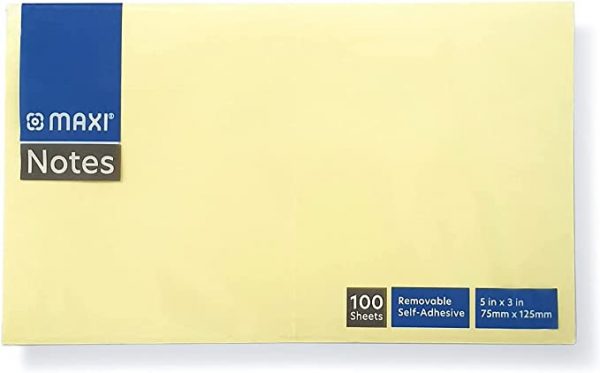Maxi Sticky Notes  Yellow 100 Sheets, Sn75X125