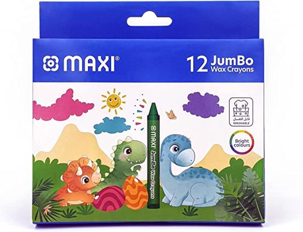 Maxi JUMBO WAX CRAYONS 12 COLOR ROUND 90MM