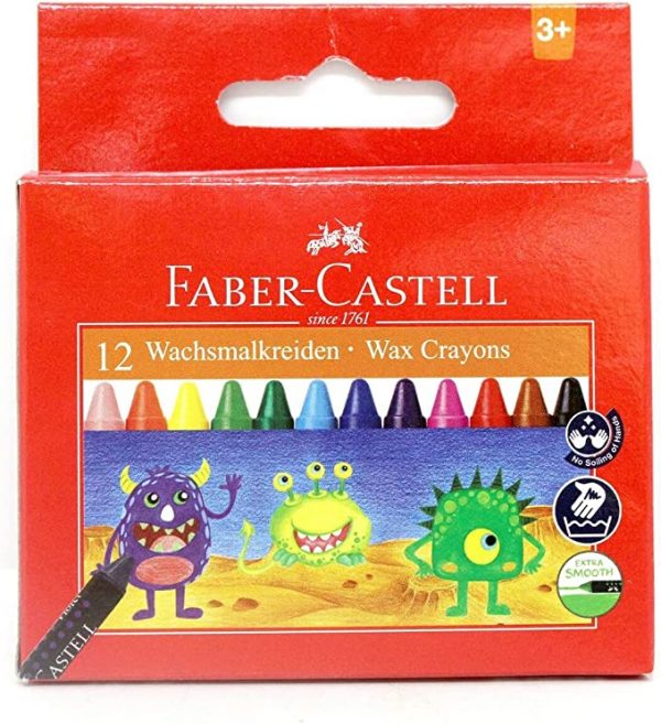 Faber-Castell Wax Crayons 12 Color Round 75mm