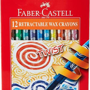 Faber Castell Retractable Wax Crayons Assorted, 12 Colour