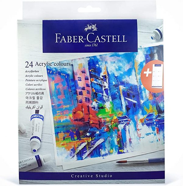 Faber Castell Acrylic Colors Set Of Tubes In A Cardboard Pack, Assorted