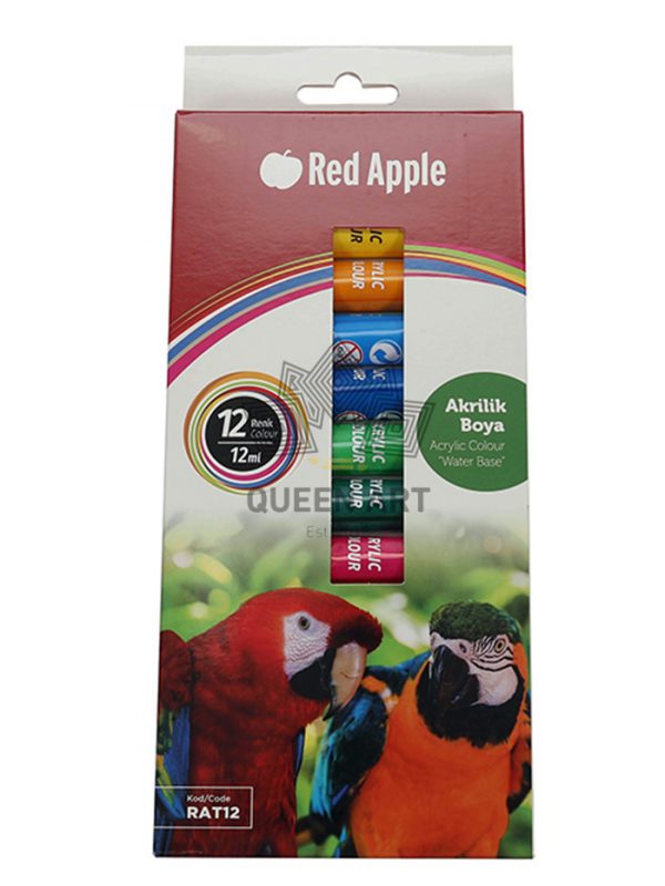 Red Apple Accrylic Paint 12x12ml