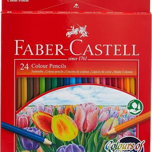 Faber Castell COLOURS OF NATURE COLOUR PENCILS 24 COLOUR IN A CARDBOARD BOX,Assorted designs
