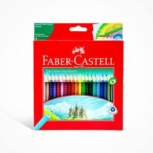 Faber Castell Grip Colour Pencils 24 Colour In A Cardboard Box, Multicolor