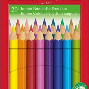 Faber Castell Junior Triangular Colour Pencils 20 Colour In A Cardboard Box, Multicolor