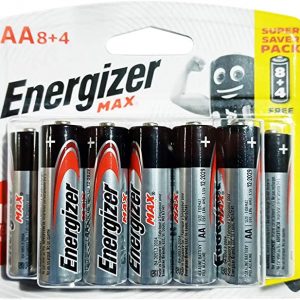 Energizer Max 1.5V Alkaline AA Batteries, 12 Pieces, Black