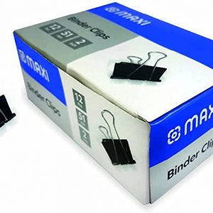 MAXI BINDER CLIP 51MM BOX OF 12PC BLACK