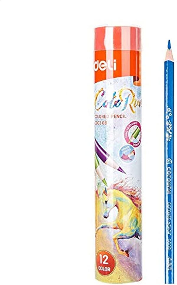 Deli Colored Pencil 12-Pieces, Multicolor