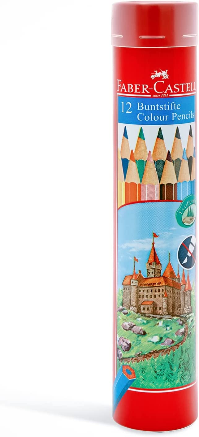 Faber-Castell Classic Colour Pencils 12 Colour In A Round Metal Tin