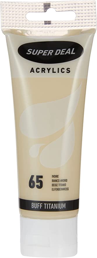 Super Deal Acrylic Color Paint Tube 75ml Ivory (Buff Titanium)