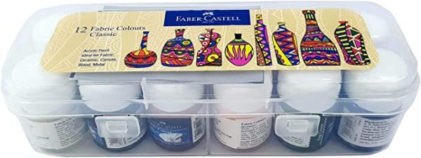Faber-Castell Fabric Colors 12X10Ml In A Plastic Box