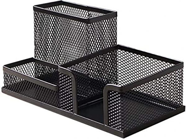 Metal Mesh Desk Organizer, Black