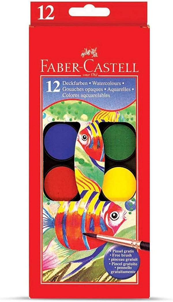 FABER-CASTELL WATERCOLORS 12 COLOR 24MM