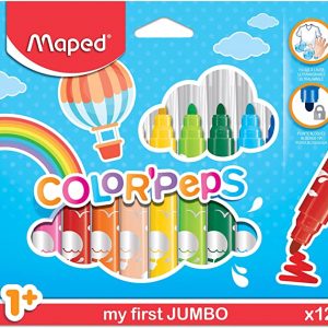 Maped Color'Peps My First Safety Tip Ultrawashable Markers, Assorted Colors, Pack Of 12