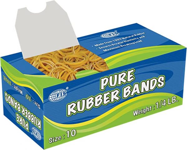 IS FSRB10 Pure Rubber Bands, 10 Size