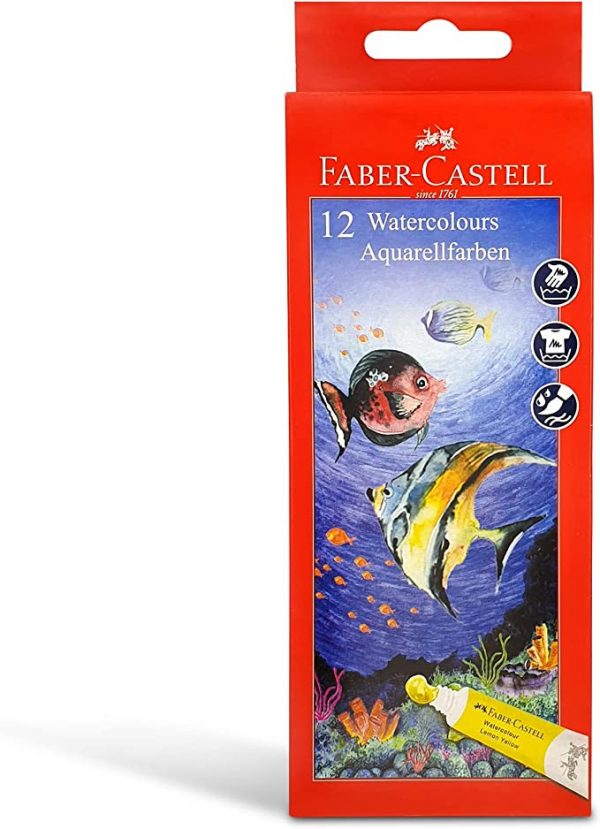 Faber-Castell Students Watercolor Tube Of 12 Colors, Assorted, 5Mlx12Pc