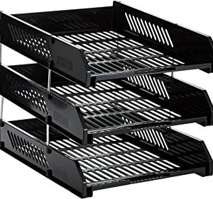 Maxi 3 Layers Plastic Document Tray Black, Mx-Ltabl