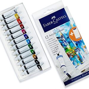Faber Castell Acrylic Colors Set Of 12 X 9Ml Tubes In A Cardboard Pack,