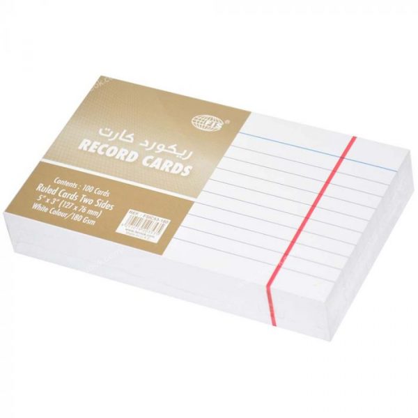 FIS Record Card 5X3 Inch, White 180GSM 100cards